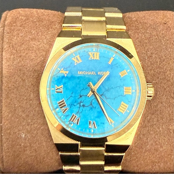 MICHAEL KORS MK5894 Channing Turquoise Dial Gold-tone Stainless Steel 38mm Watch - Picture 1 of 16